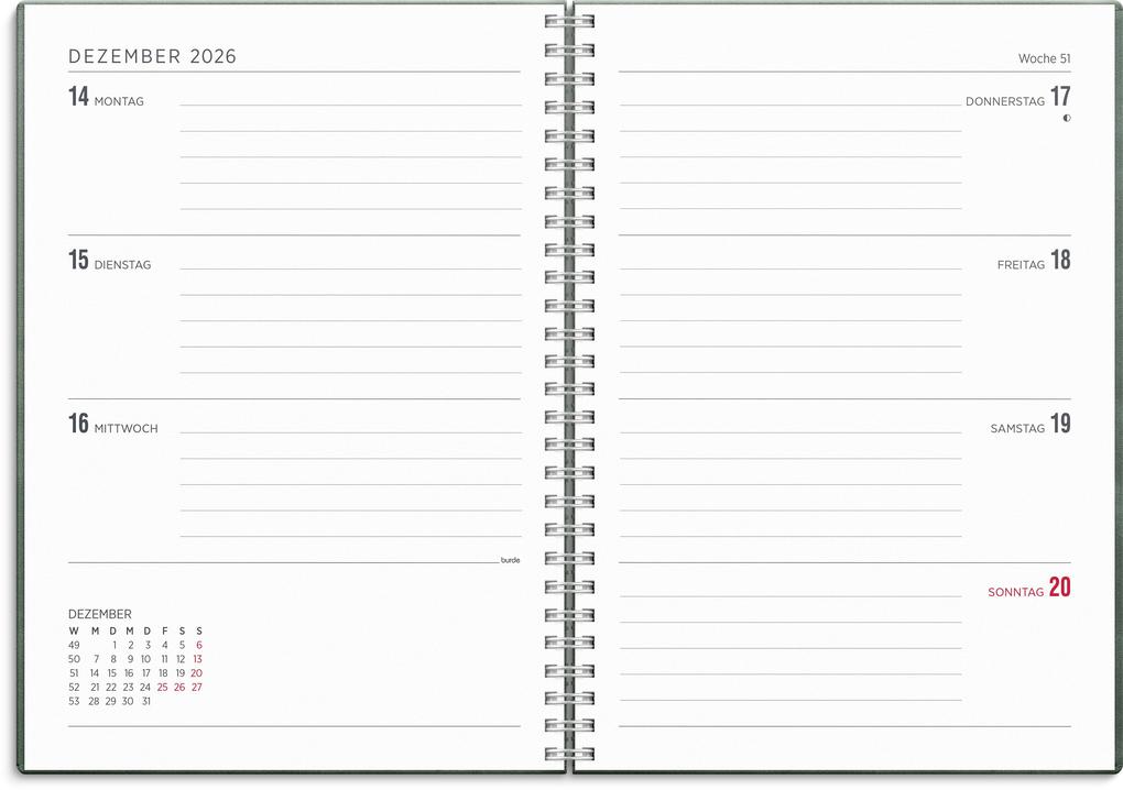 Weitere Ansicht: Kalender 26/27 Senator A5 Twist Grün