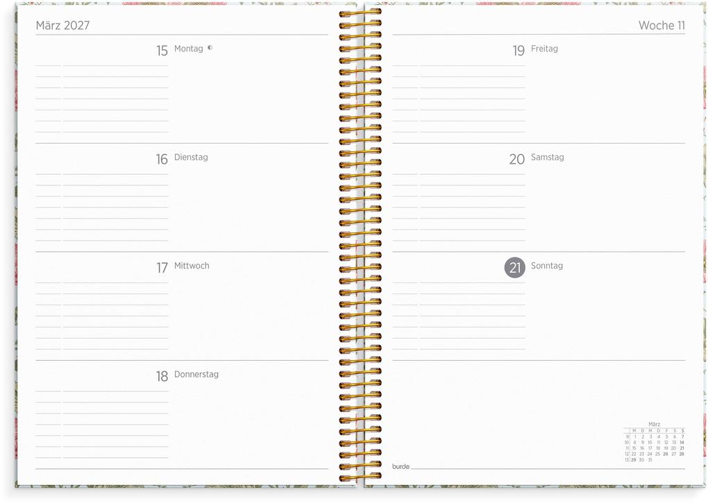 Weitere Ansicht: Organizer & Notes A5 26/27 Blumen
