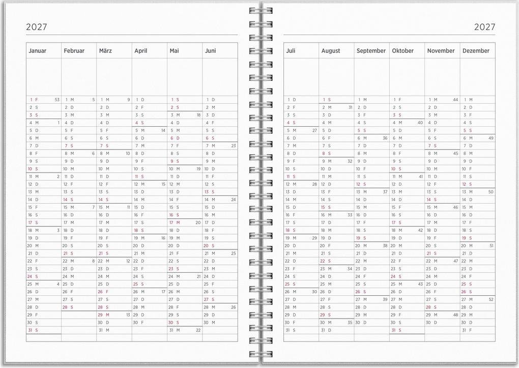 Weitere Ansicht: Kalender 26/27 Senator A5 Textil Hellgrau