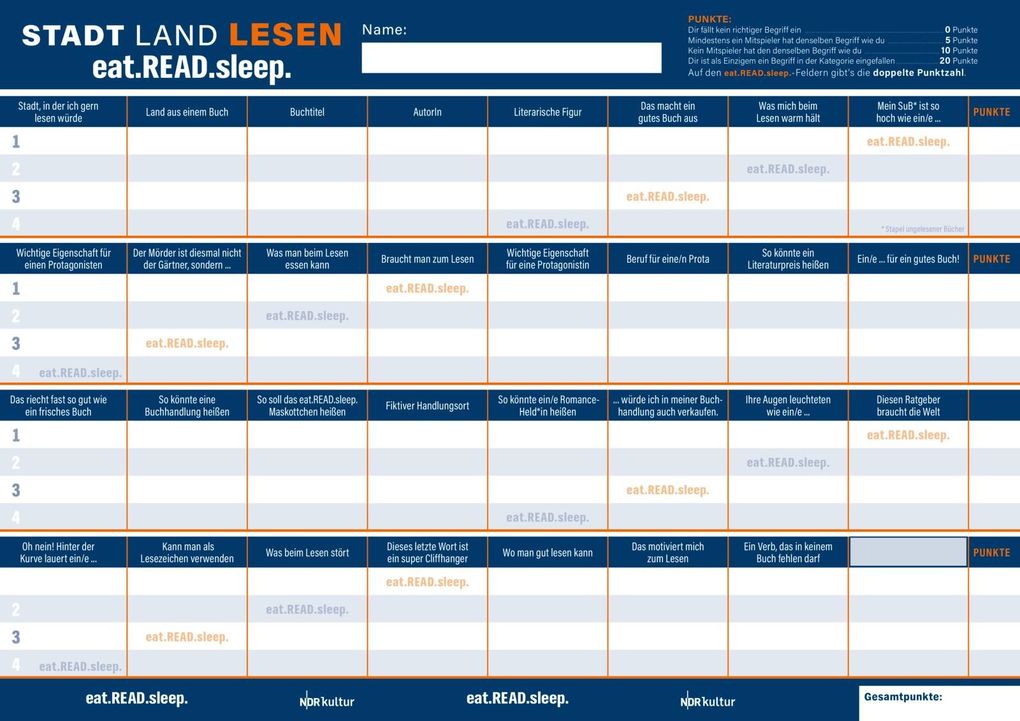 Weitere Ansicht: Stadt, Land, Lesen - eat.READ.sleep-Edition