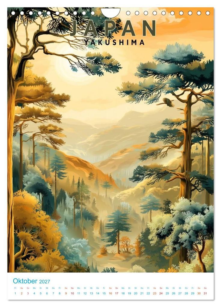 Weitere Ansicht: Japanische Inseln - Old School Poster Style (Wandkalender 2027 DIN A4 hoch), CALVENDO Monatskalender | Val Thoermer, Calvendo