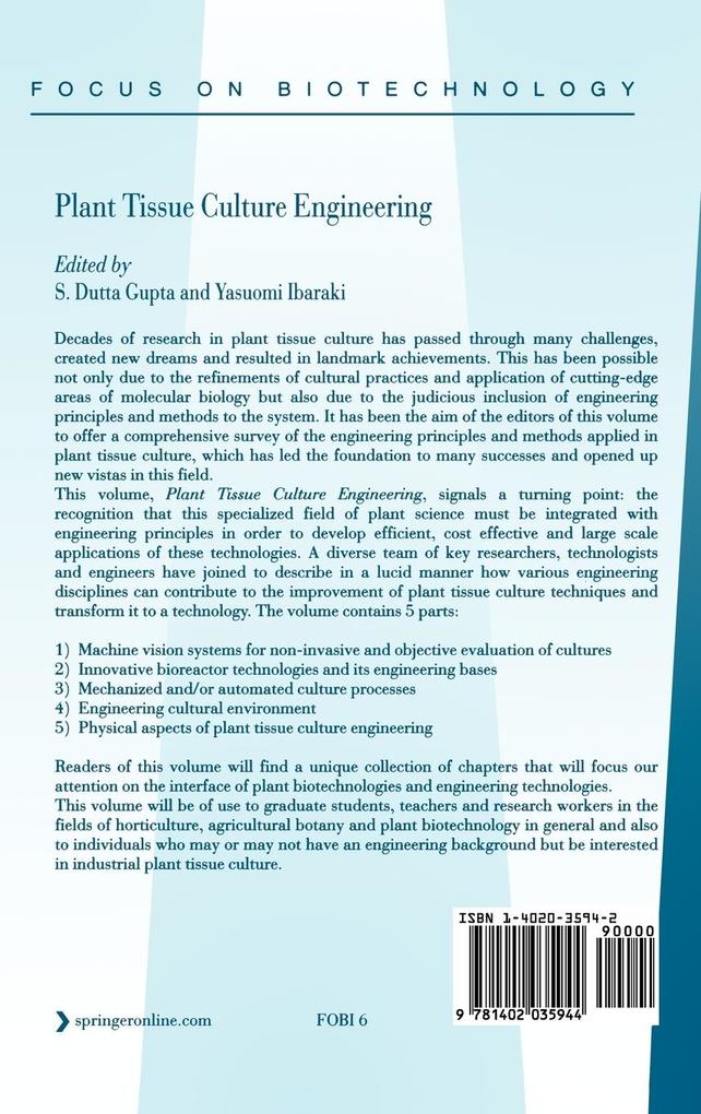 Weitere Ansicht: Plant Tissue Culture Engineering