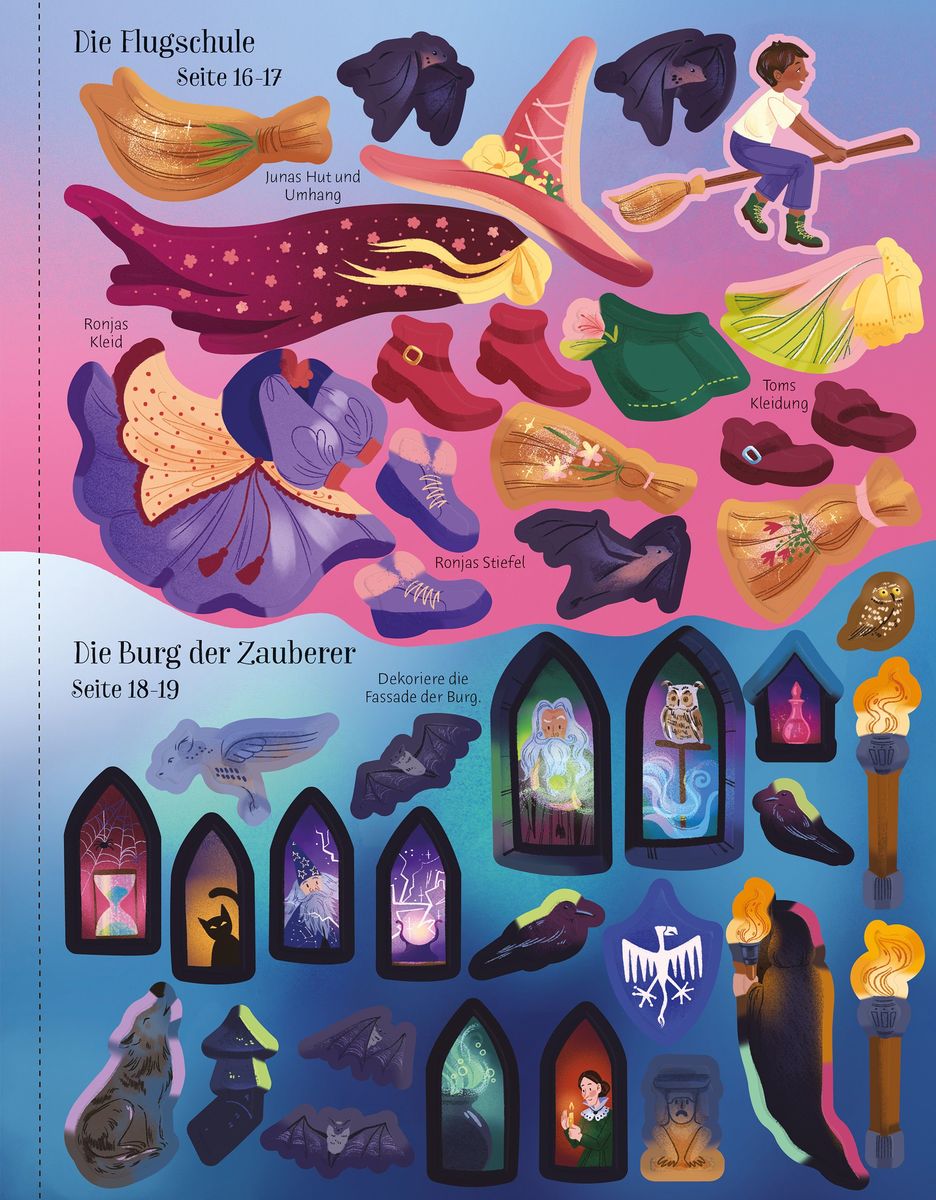 Weitere Ansicht: Mein Anziehpuppen-Stickerbuch: In der Zauberschule | Fiona Watt