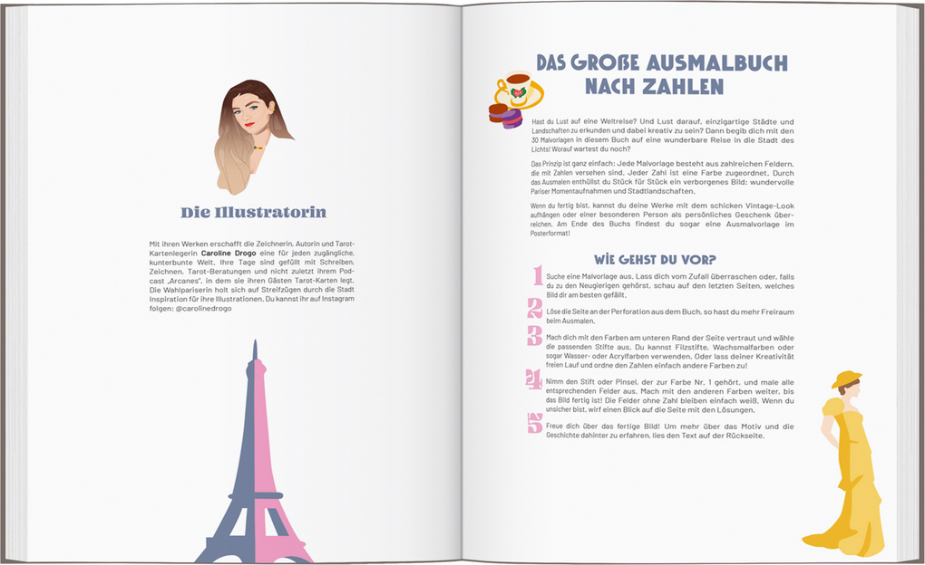 Weitere Ansicht: Paris - Das große Ausmalbuch nach Zahlen | Caroline Drogo