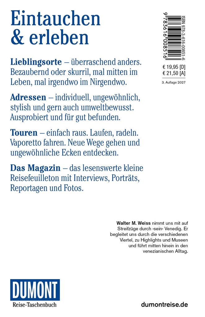 Weitere Ansicht: DUMONT Reise-Taschenbuch Reiseführer Venedig | Walter M. Weiss