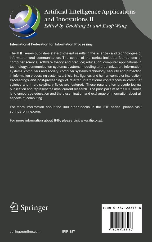 Weitere Ansicht: Artificial Intelligence Applications and Innovations II