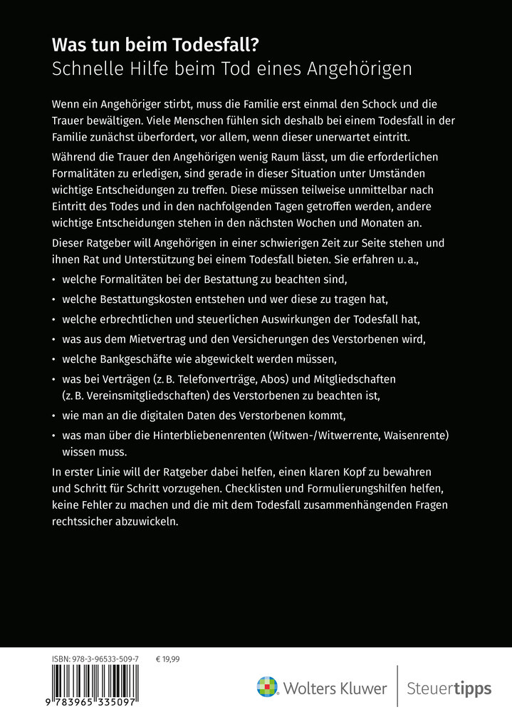Weitere Ansicht: Was tun beim Todesfall? | Otto N. Bretzinger