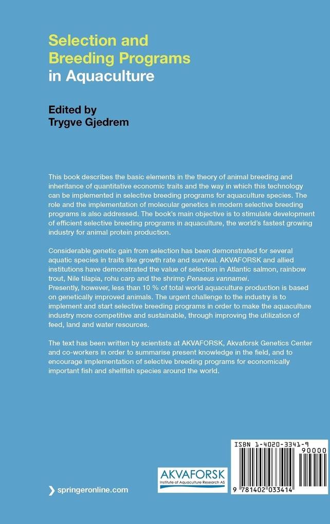 Weitere Ansicht: Selection and Breeding Programs in Aquaculture