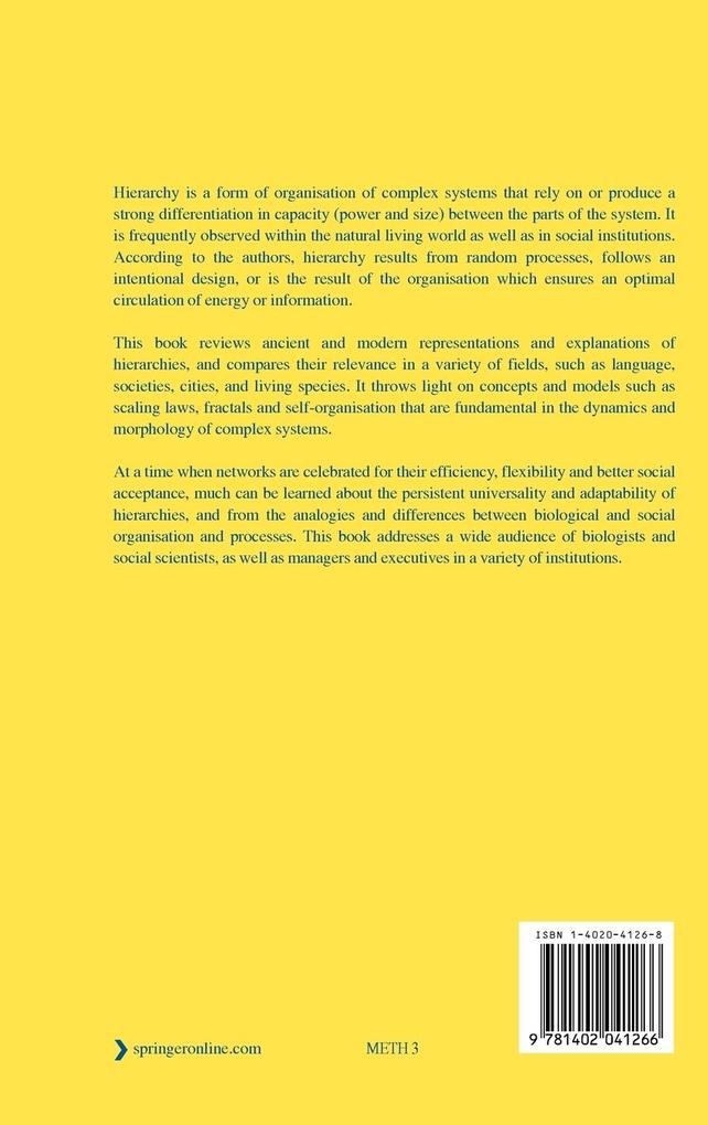 Weitere Ansicht: Hierarchy in Natural and Social Sciences