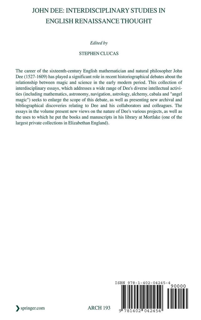 Weitere Ansicht: John Dee: Interdisciplinary Studies in English Renaissance Thought