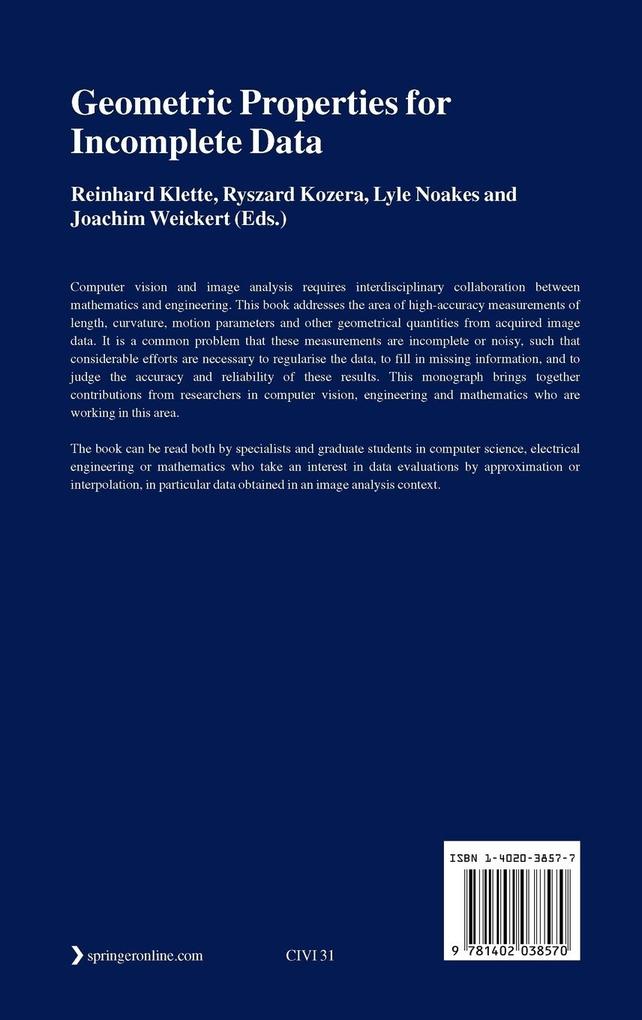 Weitere Ansicht: Geometric Properties for Incomplete Data