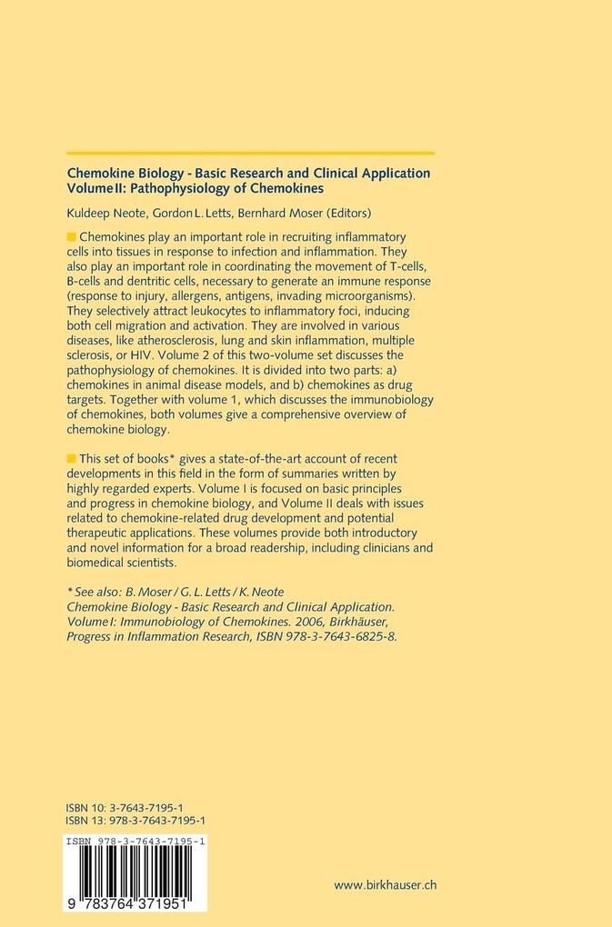 Weitere Ansicht: Chemokine Biology - Basic Research and Clinical Application