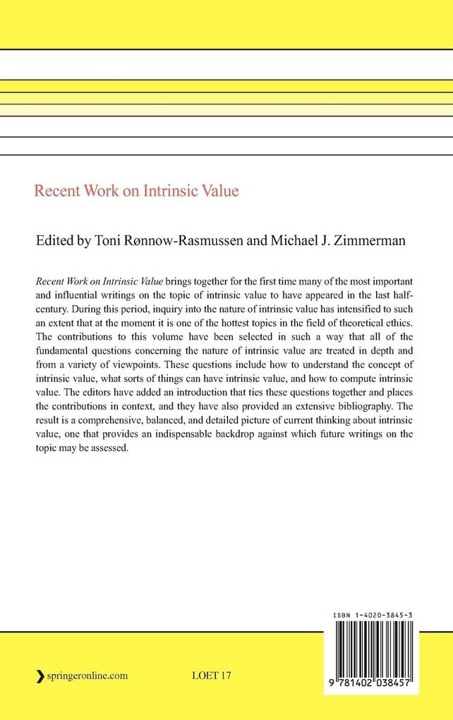 Weitere Ansicht: Recent Work on Intrinsic Value