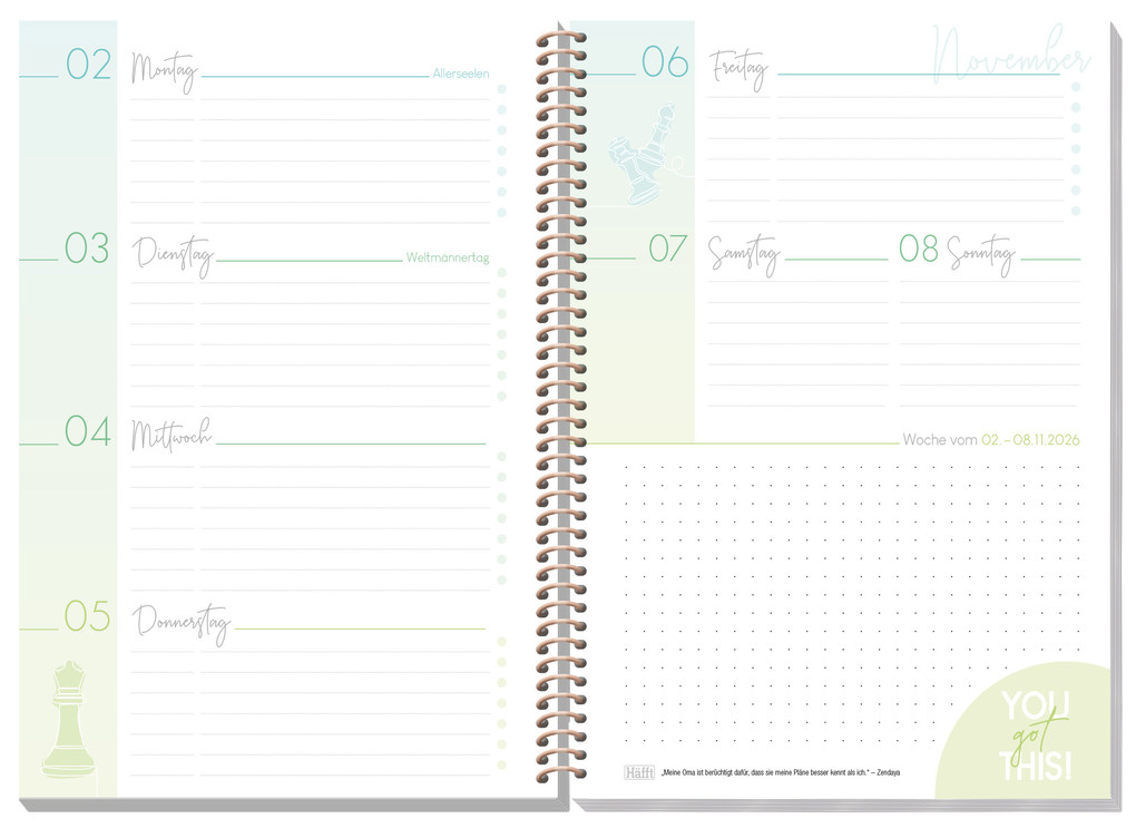 Weitere Ansicht: Häfft College-Timer A5 26/27 - Schülerkalender [Wild Blossoms]