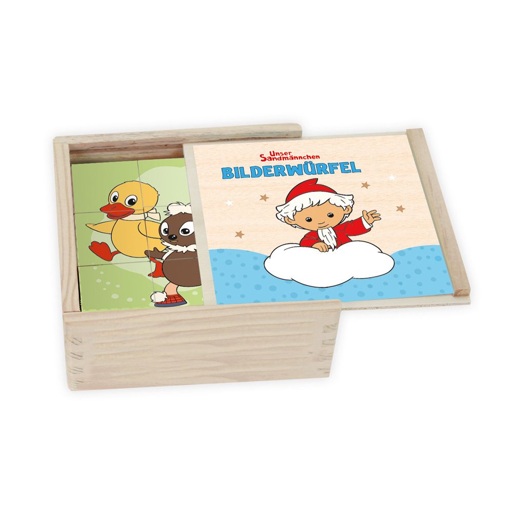 Weitere Ansicht: Unser Sandmännchen Bilderwürfel aus Holz 6x9 Teile