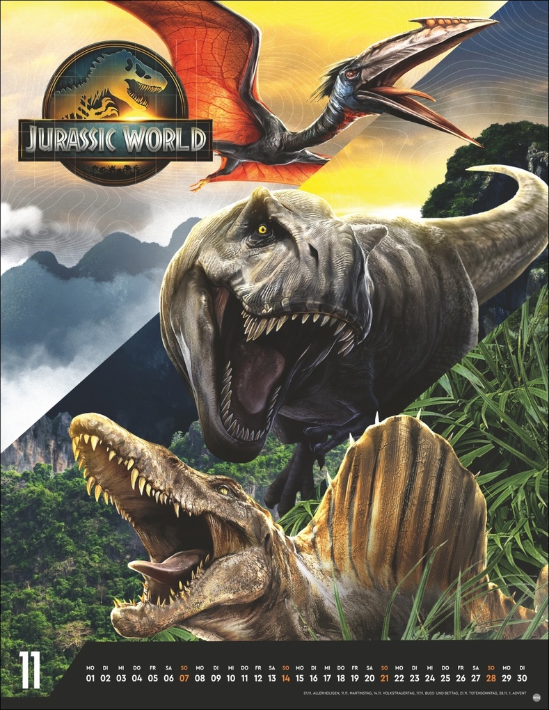Weitere Ansicht: Jurassic Filmplakate Posterkalender 2027