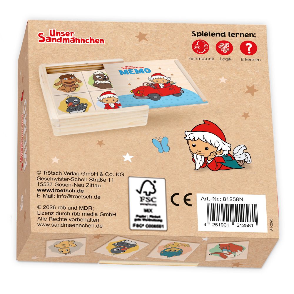 Weitere Ansicht: TRÖTSCH - Unser Sandmännchen Memo aus Holz