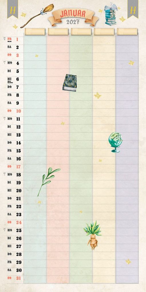 Weitere Ansicht: Der große inoffizielle Familienplaner für Potterheads Kalender 2027