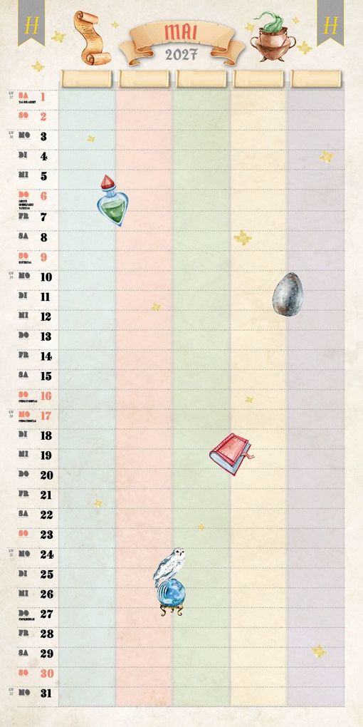 Weitere Ansicht: Der große inoffizielle Familienplaner für Potterheads Kalender 2027