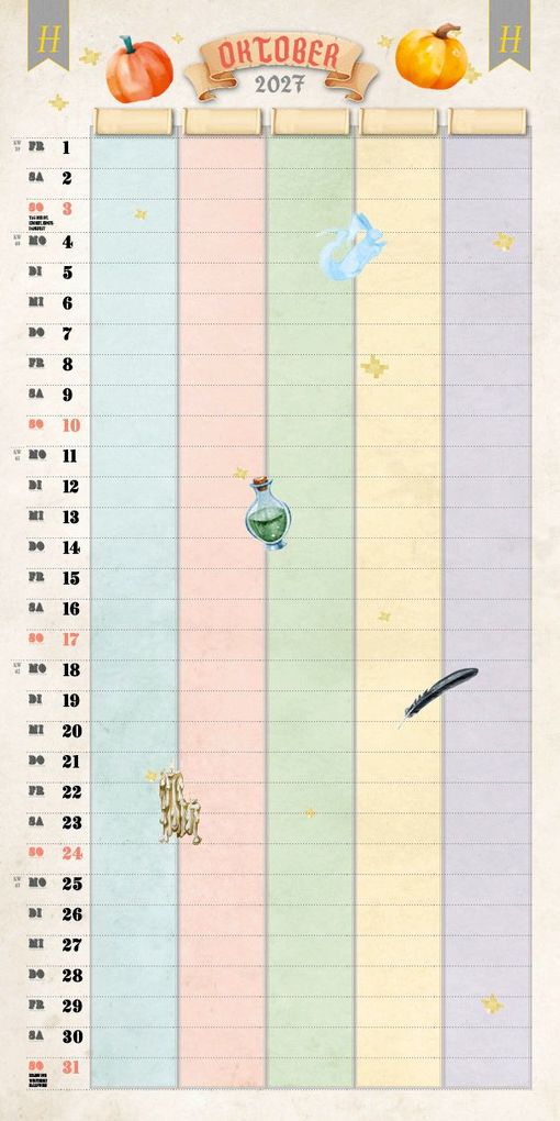 Weitere Ansicht: Der große inoffizielle Familienplaner für Potterheads Kalender 2027
