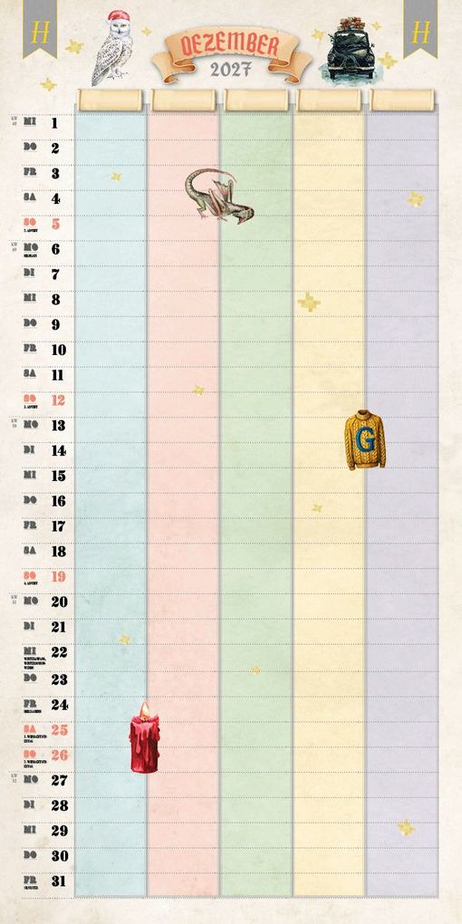 Weitere Ansicht: Der große inoffizielle Familienplaner für Potterheads Kalender 2027