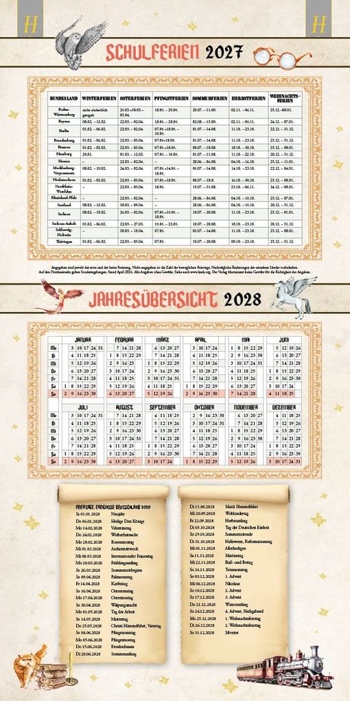 Weitere Ansicht: Der große inoffizielle Familienplaner für Potterheads Kalender 2027