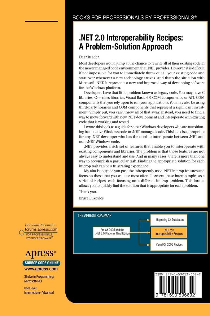 Weitere Ansicht: .Net 2.0 Interoperability Recipes | Bruce Bukovics