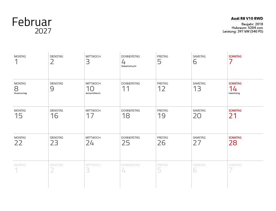 Weitere Ansicht: Supersportwagen 2027 - Eintragkalender | Constantin Stein