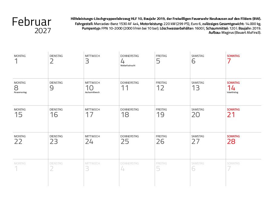 Weitere Ansicht: Feuerwehr 2027 Eintragkalender | Hans-Joachim Profeld