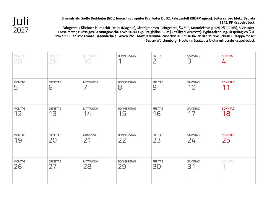 Weitere Ansicht: Feuerwehr 2027 Eintragkalender | Hans-Joachim Profeld