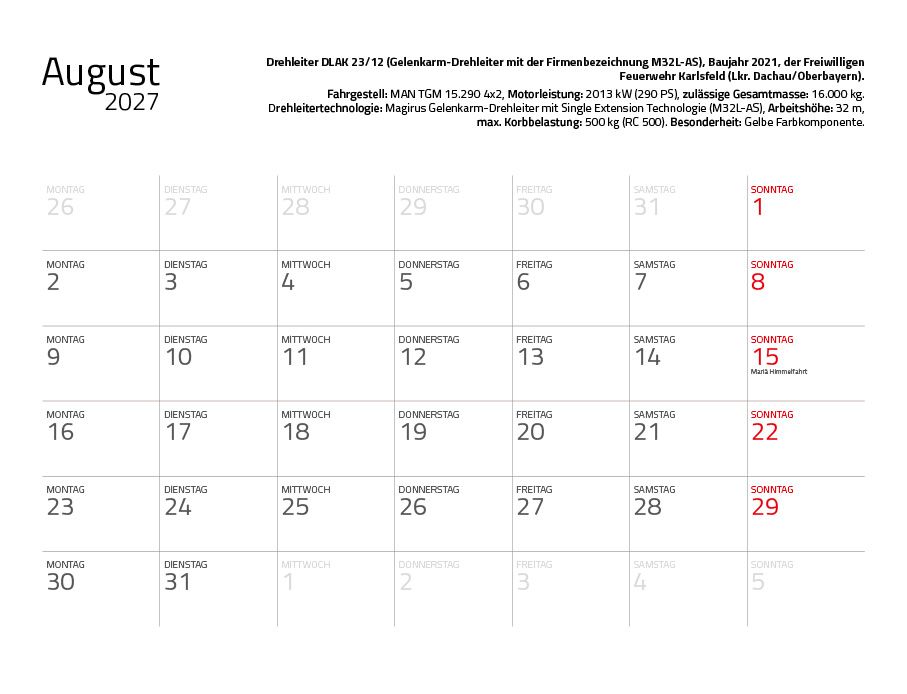 Weitere Ansicht: Feuerwehr 2027 Eintragkalender | Hans-Joachim Profeld