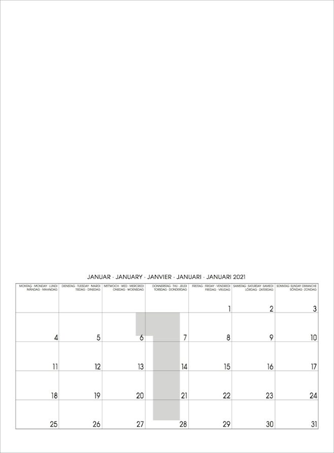 Weitere Ansicht: Mid White 2026 Blanko Mid Format