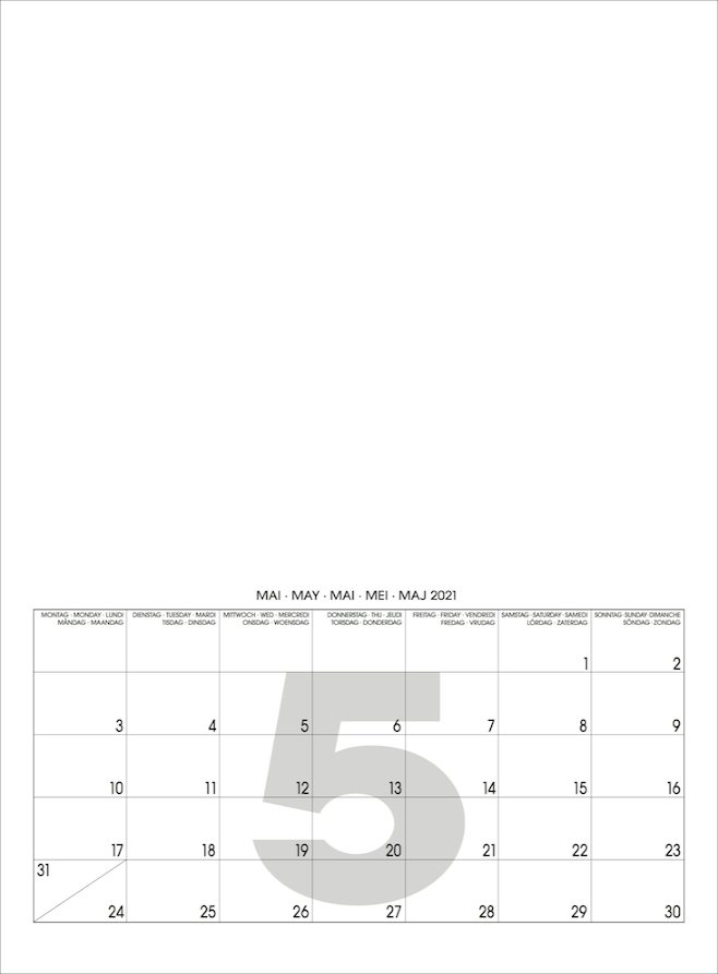 Weitere Ansicht: Mid White 2026 Blanko Mid Format