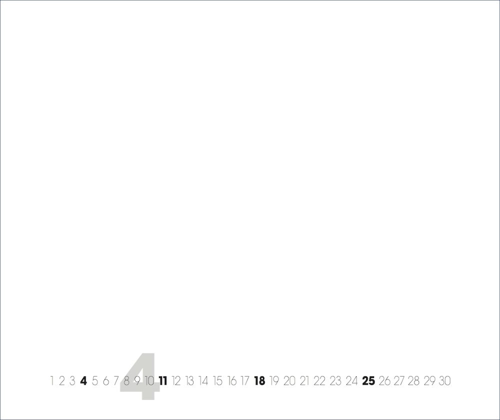 Weitere Ansicht: White Weiss 2026 Blanko Gross XL Format