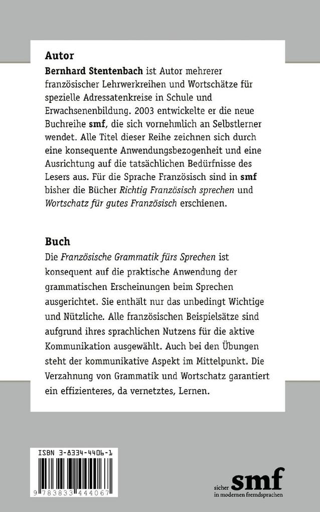 Weitere Ansicht: Französische Grammatik fürs Sprechen | Bernhard Stentenbach
