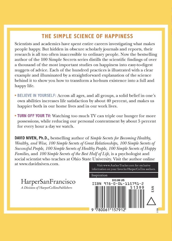 Weitere Ansicht: 100 Simple Secrets of Happy People | David Niven