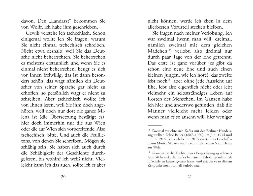 Weitere Ansicht: Briefe an Milena (Prager Ausgabe) | Franz Kafka
