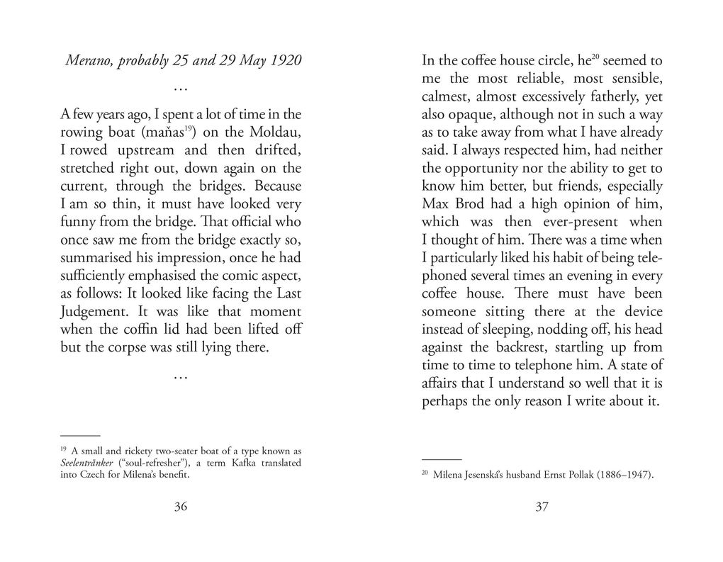 Weitere Ansicht: Letters to Milena (Prague Edition) | Franz Kafka