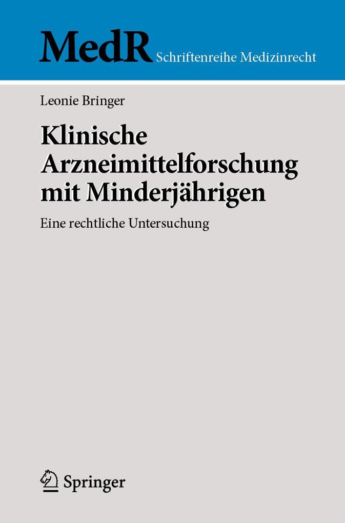 Produktbild: Klinische Arzneimittelforschung mit Minderjährigen | Leonie Bringer
