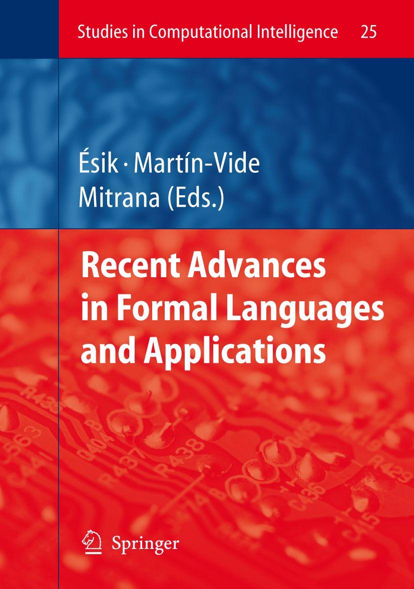 Produktbild: Recent Advances in Formal Languages and Applications