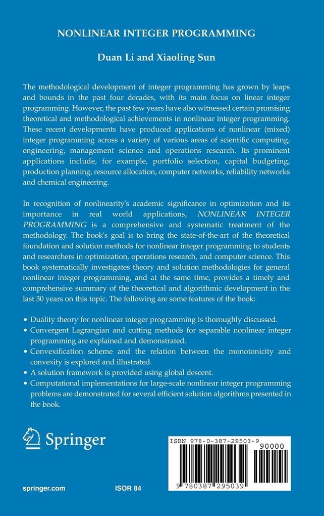 Weitere Ansicht: Nonlinear Integer Programming | Duan Li, Xiaoling Sun