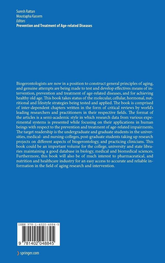 Weitere Ansicht: Prevention and Treatment of Age-related Diseases