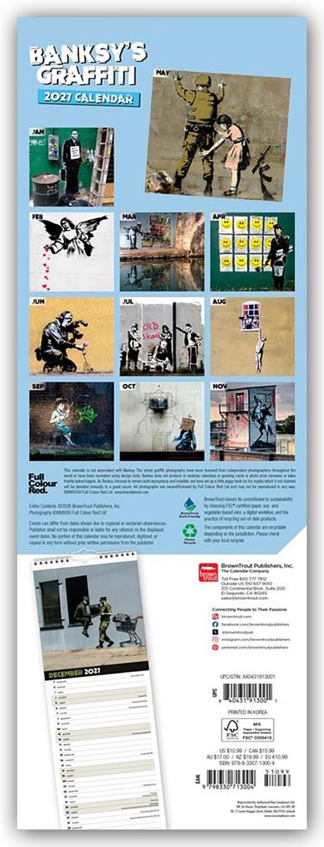 Weitere Ansicht: Banksy's Graffiti 2027 - Slimline-Kalender | Browntrout Publishers