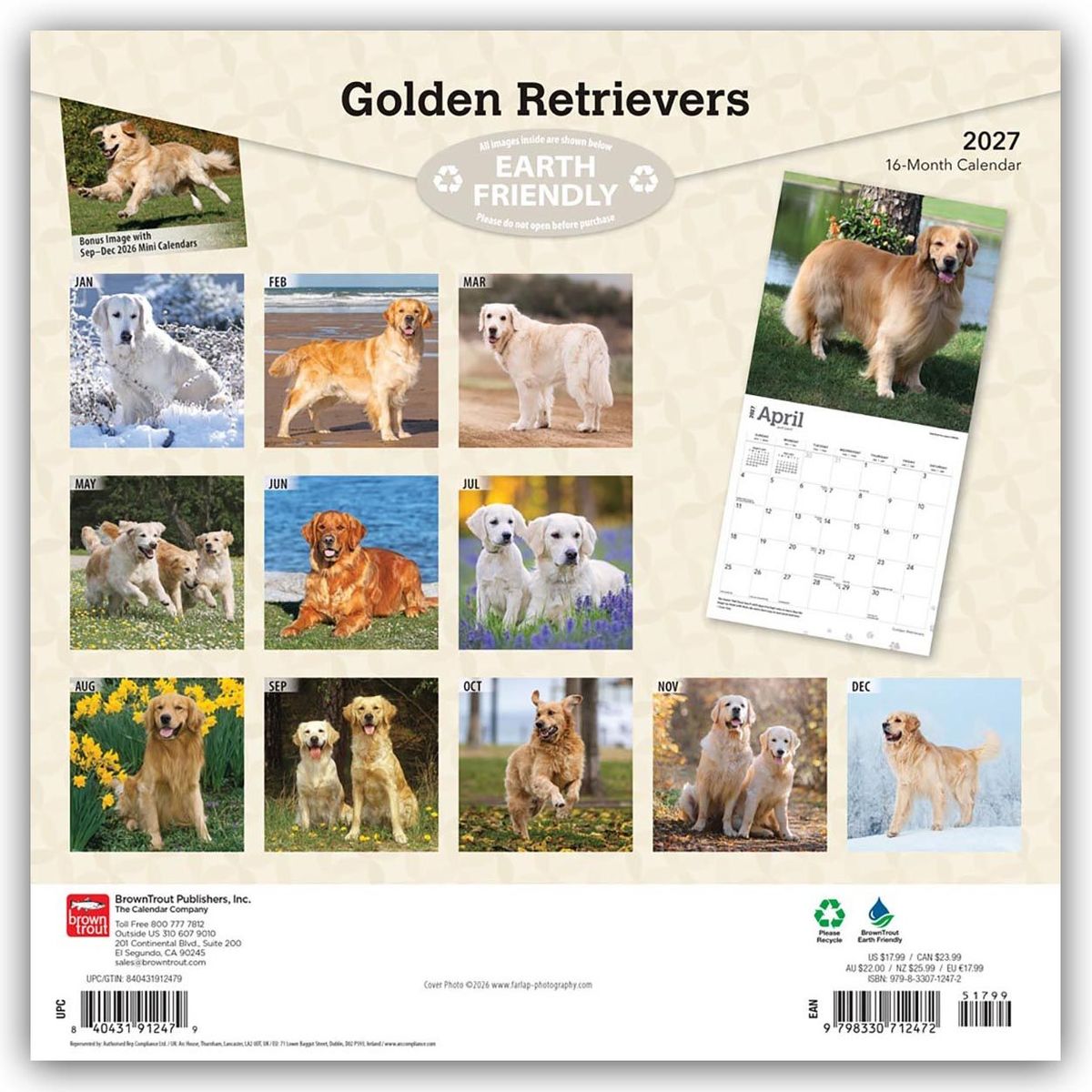 Weitere Ansicht: Golden Retrievers - Golden Retriever 2027 - 16-Monatskalender | Browntrout Publishers
