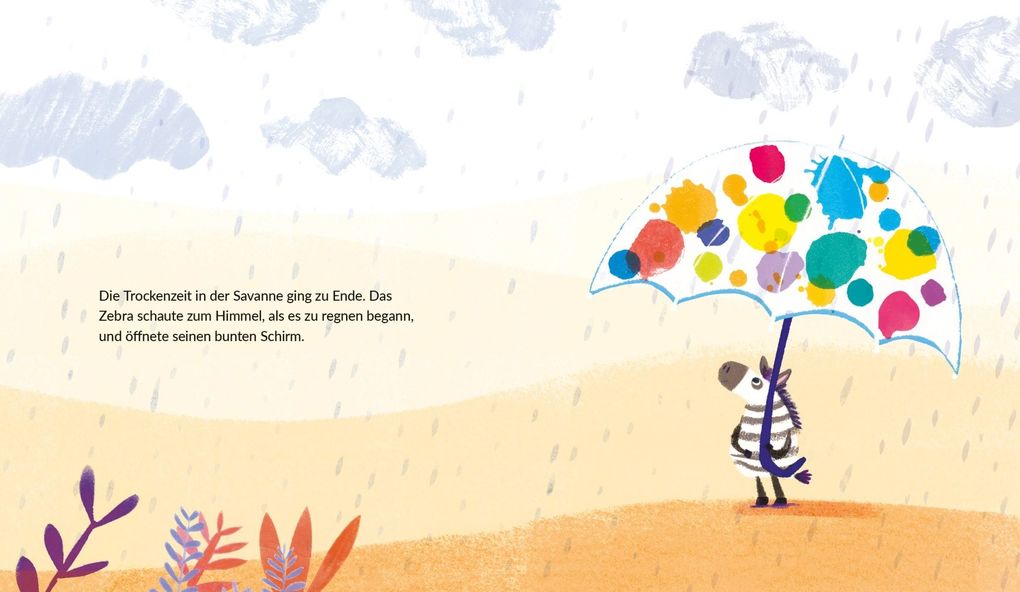 Weitere Ansicht: Das Zebra mit dem Regenschirm. Bilderbuch | David Hernández Sevillano