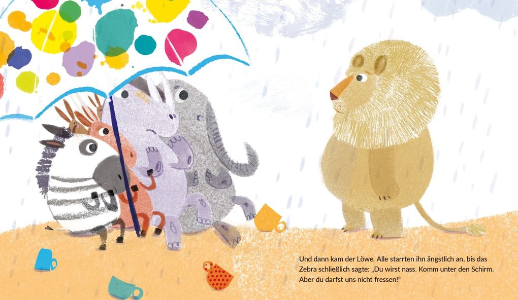 Weitere Ansicht: Das Zebra mit dem Regenschirm. Bilderbuch | David Hernández Sevillano