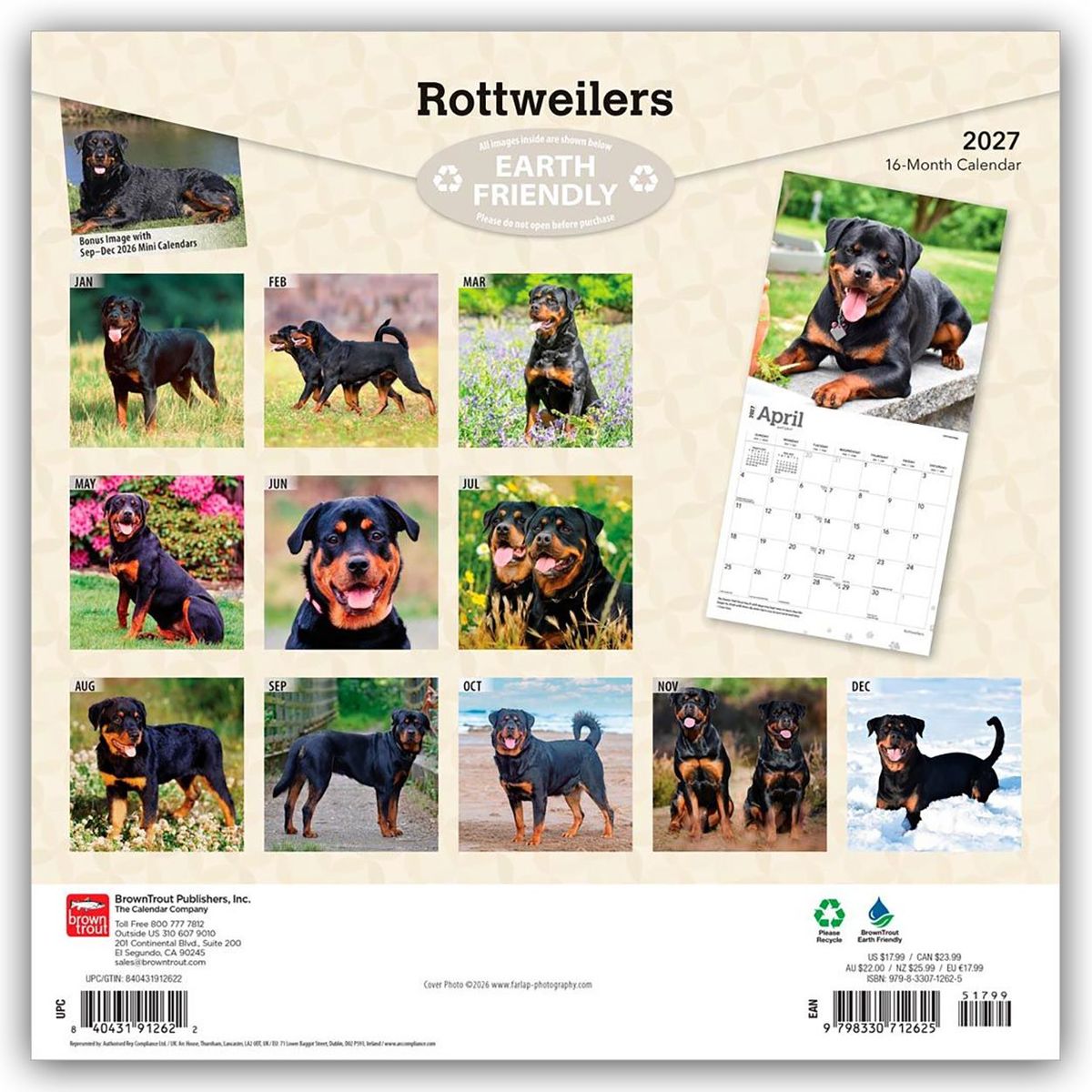 Weitere Ansicht: Rottweilers - Rottweiler 2027 - 16-Monatskalender | Browntrout Publishers
