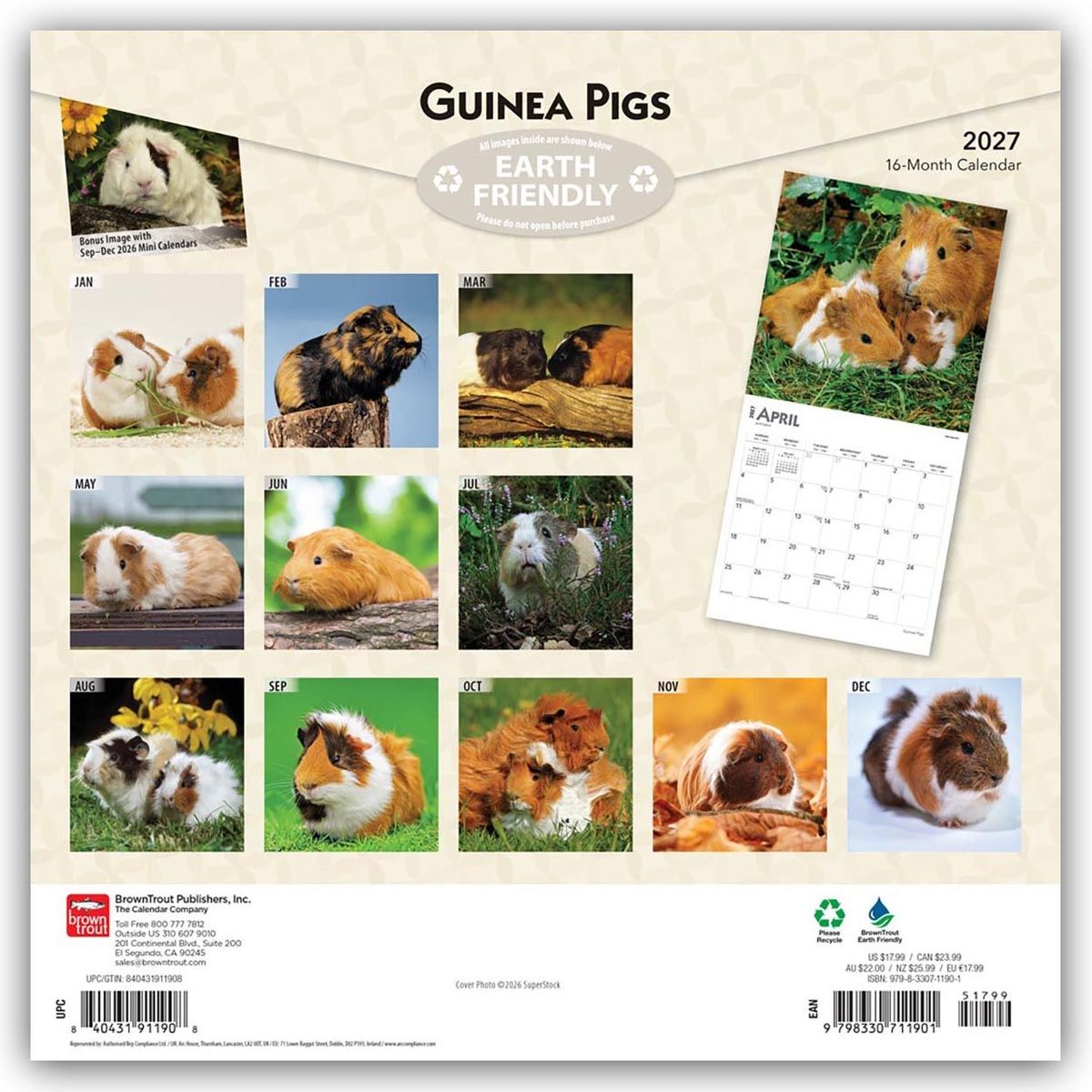 Weitere Ansicht: Guinea Pigs - Meerschweinschen 2027 - 16-Monatskalender | Browntrout Publishers