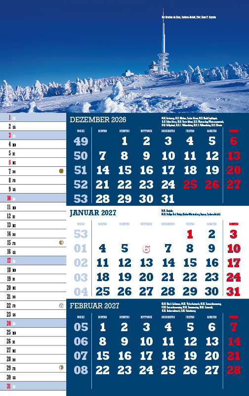 Weitere Ansicht: 3-Monatskalender Deutschland 2027 | Jörg Neubert