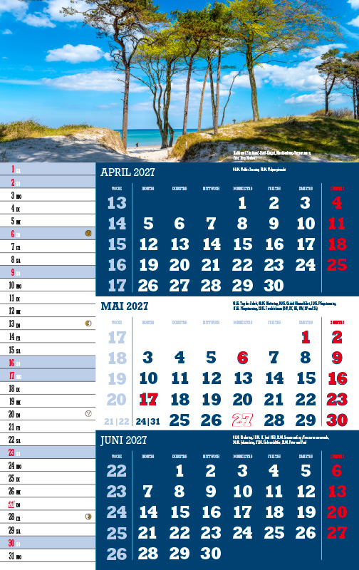 Weitere Ansicht: 3-Monatskalender Deutschland 2027 | Jörg Neubert
